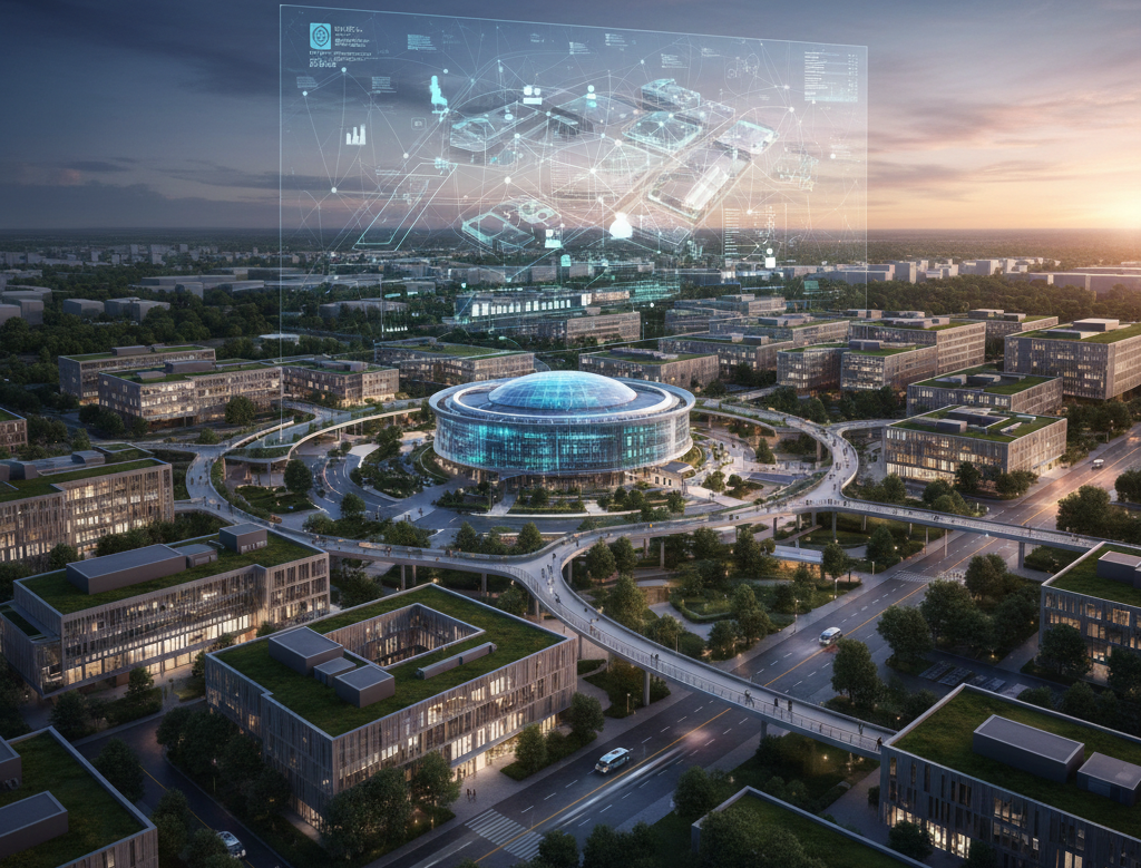 Tech campus aerial view